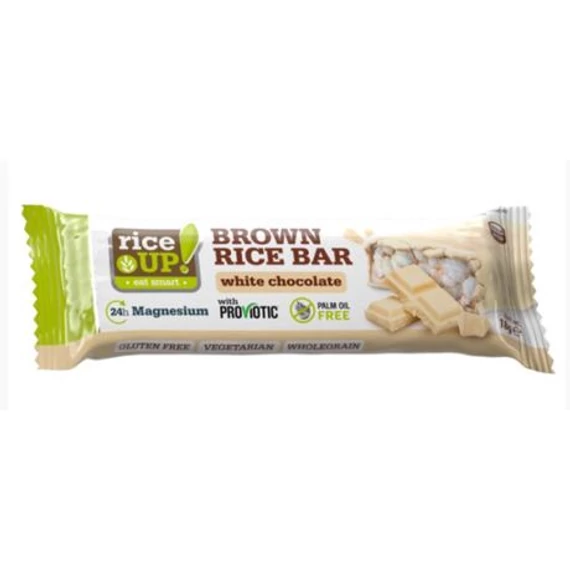 Rice Up teljes kiőrlésű barna rizsszelet 18g fehércsokis