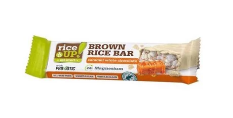 Rice Up teljes kiőrlésű barna rizsszelet 18g fehércsokis-karamellás